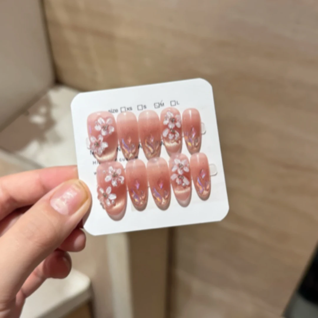 【花精灵】立体手绘雕花气质 2030304 纯手工穿戴甲