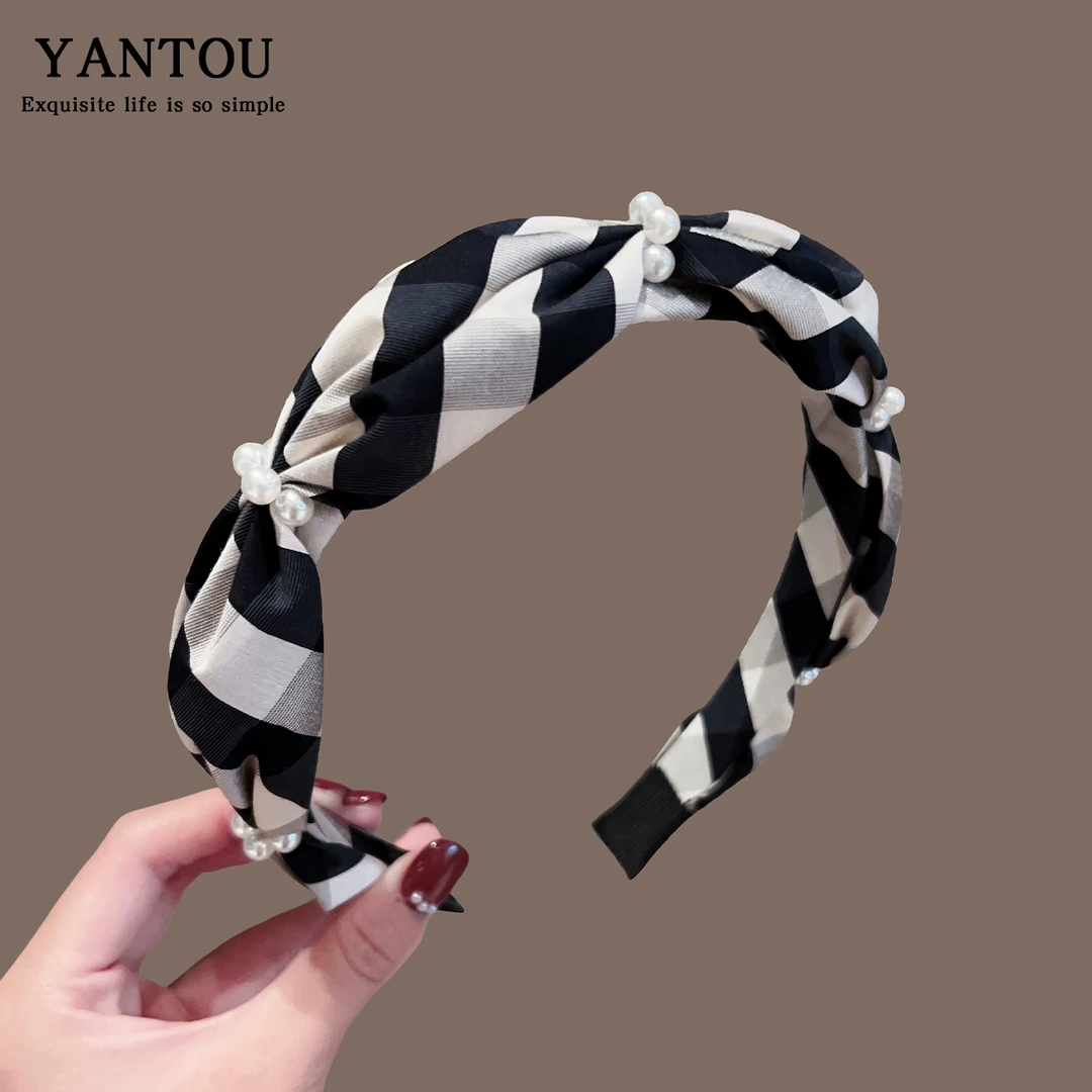发箍女2025新款高级感洋气时尚格纹布艺头箍轻奢日常外戴带齿头饰