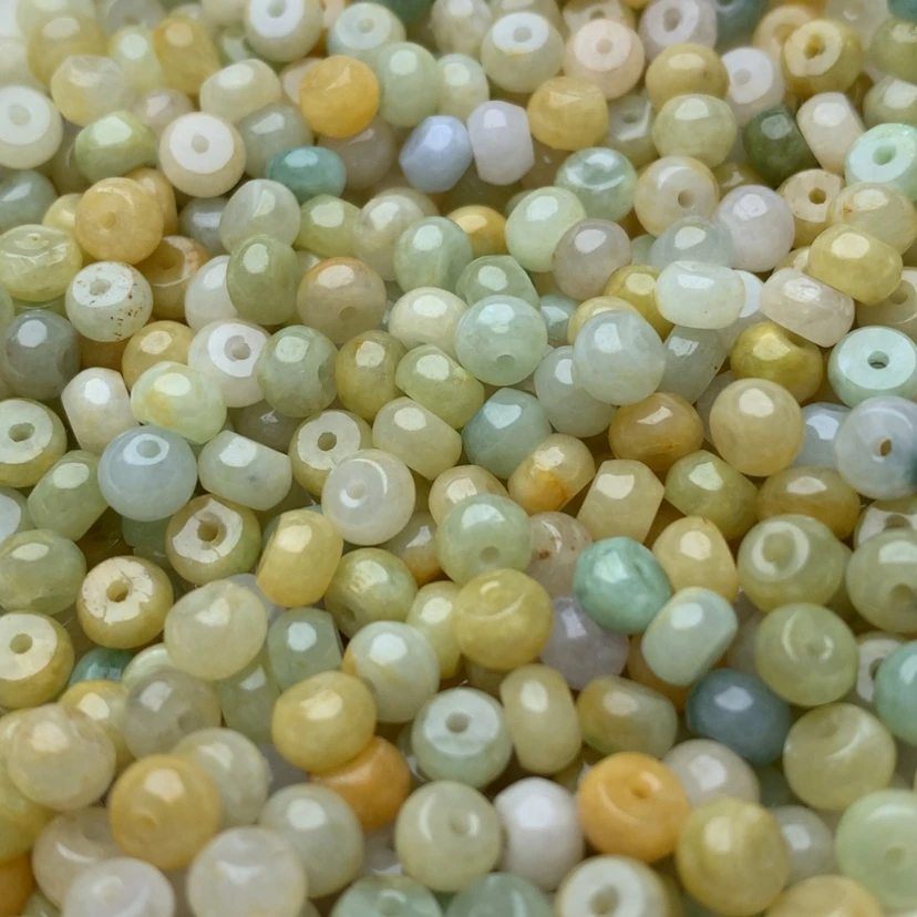 【闪购商品】翡翠手链未镶嵌卡3x6冰黄算盘100颗