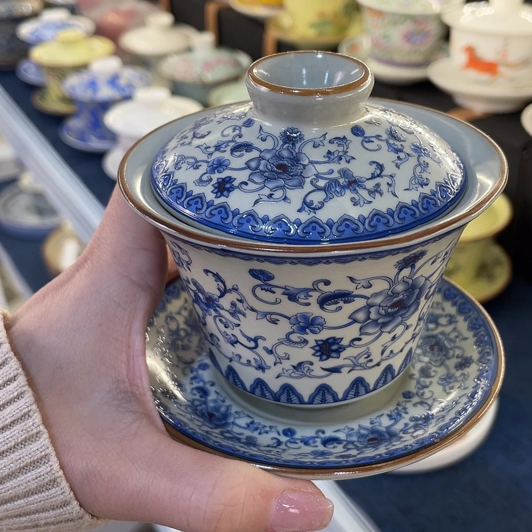 陶景德陶瓷盖碗茶具