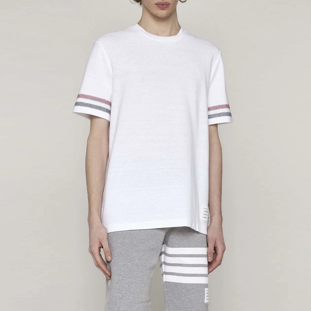 全新未使用 THOMBROWNE 7964/SS23 白色条纹短袖T恤/5码/全新带吊