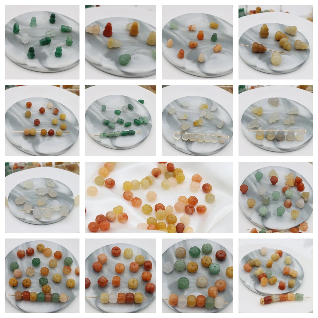 石头材质南瓜莲蓬小葫芦散珠可用于DIY饰品配件