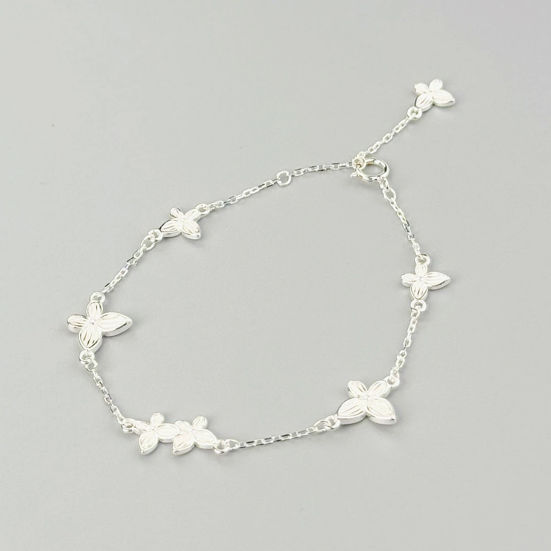 925银手链 甜美仙气蝴蝶手链女温柔气质高级感素银新品手饰礼物