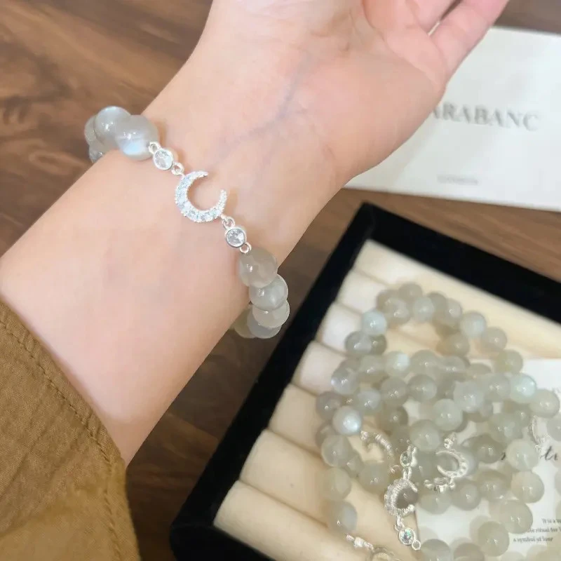 X1637[月陨]银灰月光手链高端轻奢手串多样性发一