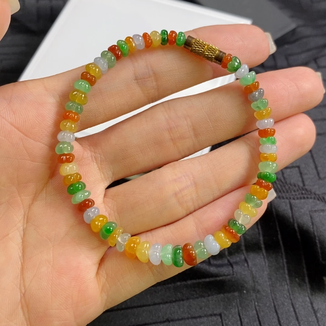 翡翠未镶嵌手串多宝小桂花
