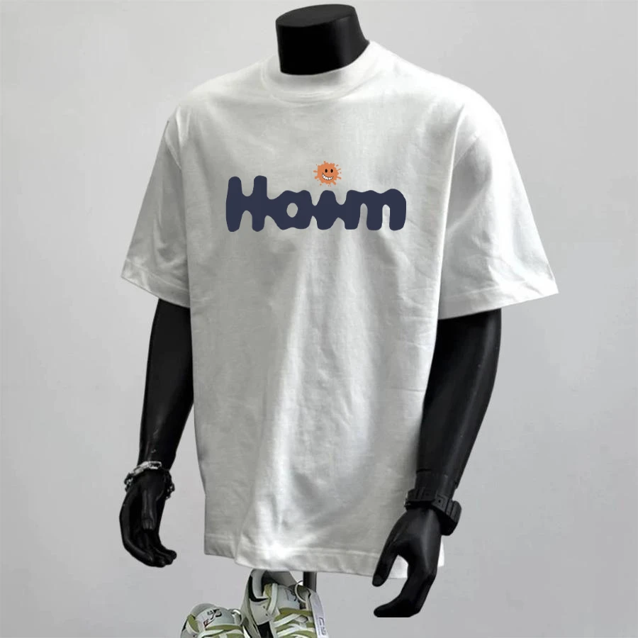 男高级感重磅260g纯棉短袖T恤夏新款美式休闲笑脸圆领百搭上衣