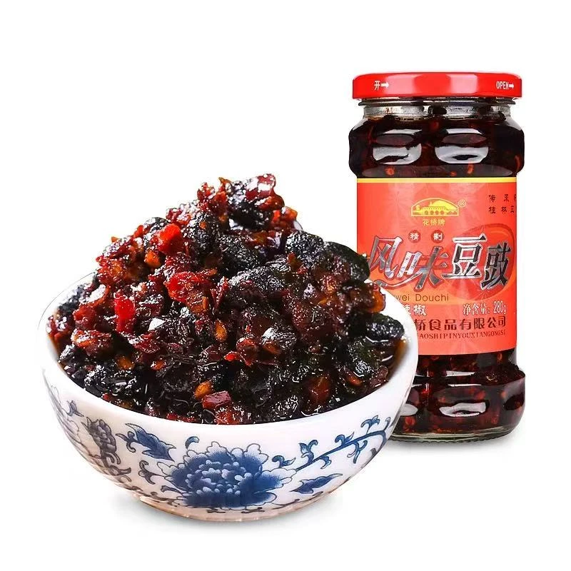 亿强优选精品广西桂林特产风味花桥牌风味豆豉油制辣椒280g