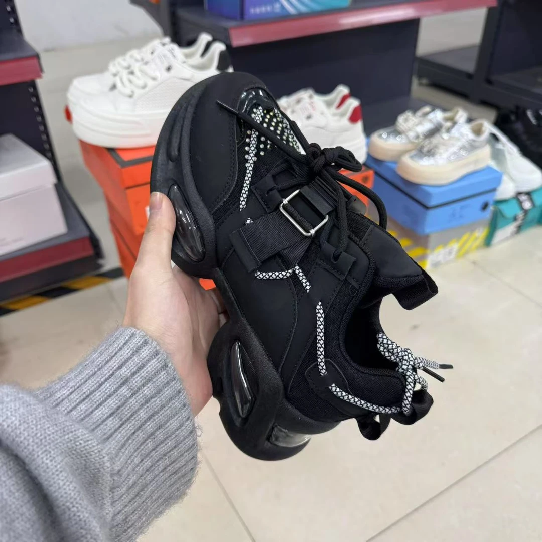 【断码福利】时尚男女鞋黑色厚底运动鞋网面步鞋百搭男女款10