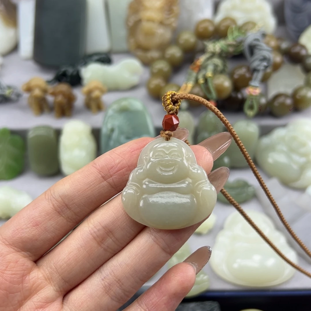 和田玉未镶嵌颈饰和田玉31佛公薄款