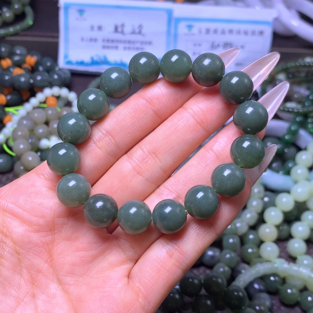和田玉未镶嵌手串卡12