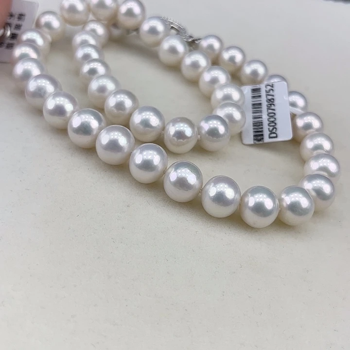 淡水珍珠银S925镶嵌颈饰10-11极光高品