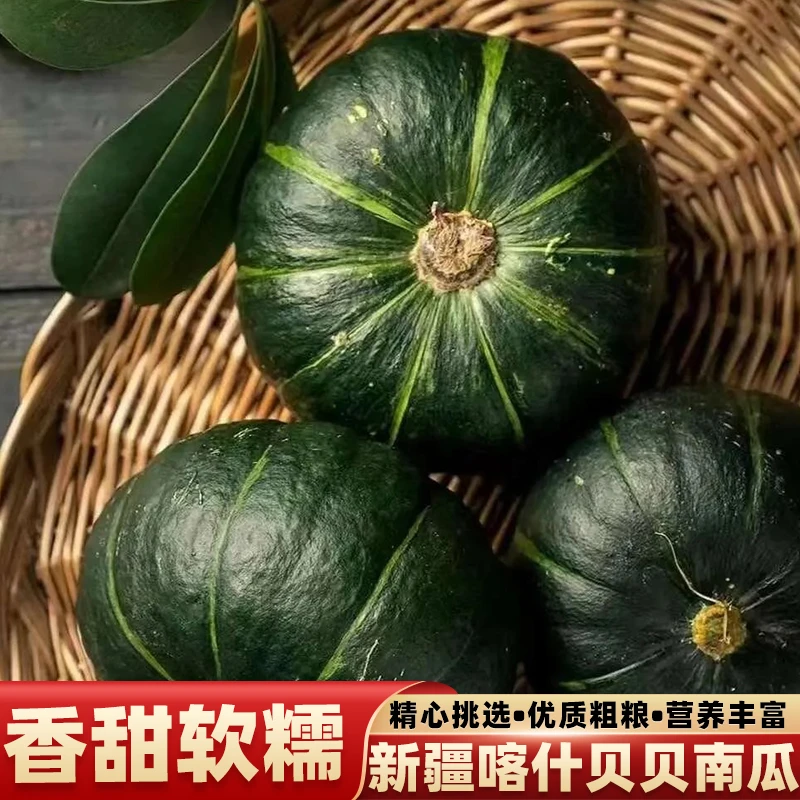 新疆贝贝南瓜正宗板栗味迷你小南瓜栗面南瓜新鲜蔬菜孕妇辅食5斤