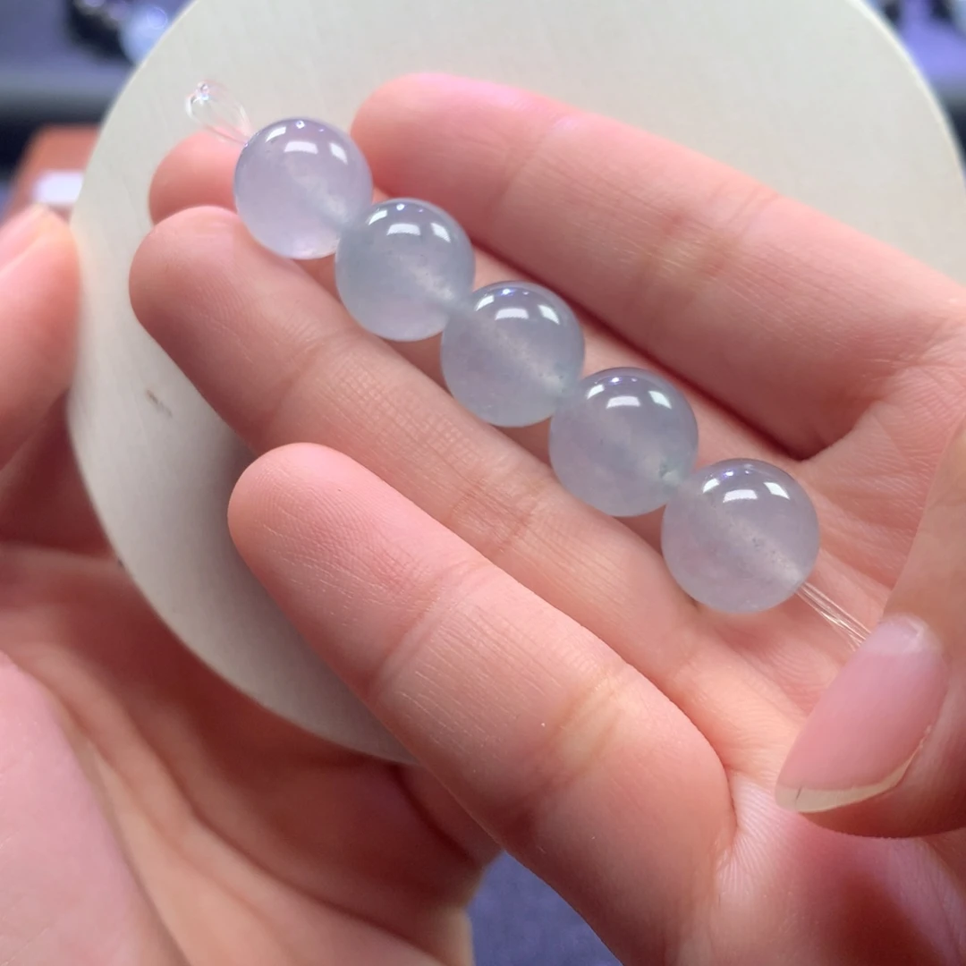 翡翠未镶嵌手链冰蓝紫