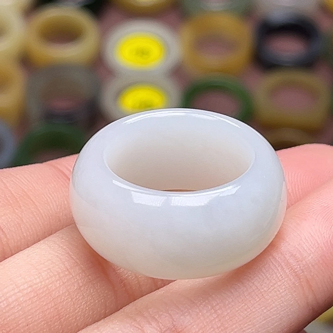 和田玉未镶嵌戒指18.5羊脂白