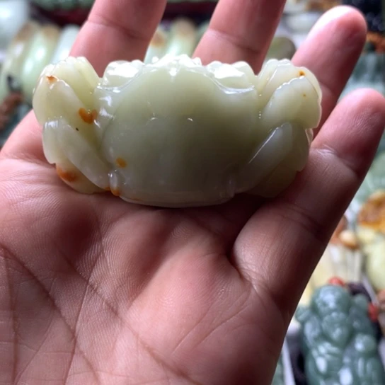 未镶嵌蛇纹石玉岫玉手把件