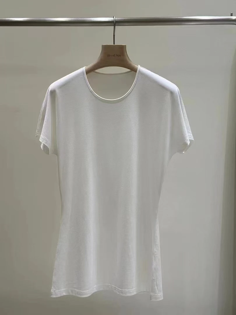 H.Chen-进口CAO薄棉显瘦柔软圆领修身短T恤