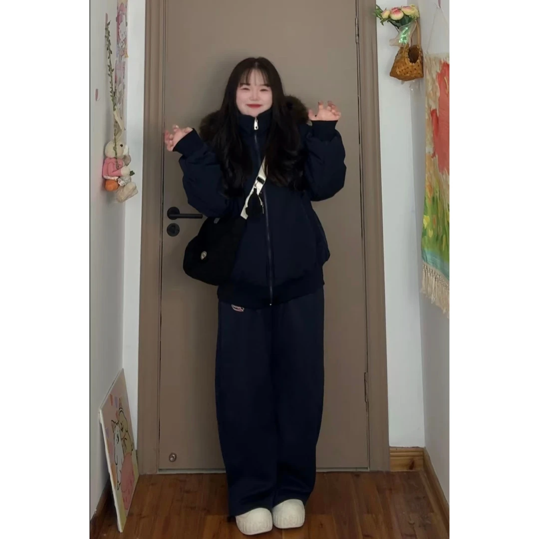 连帽大毛领棉服女2025年冬季新款加厚短款百搭棉衣小个子外套