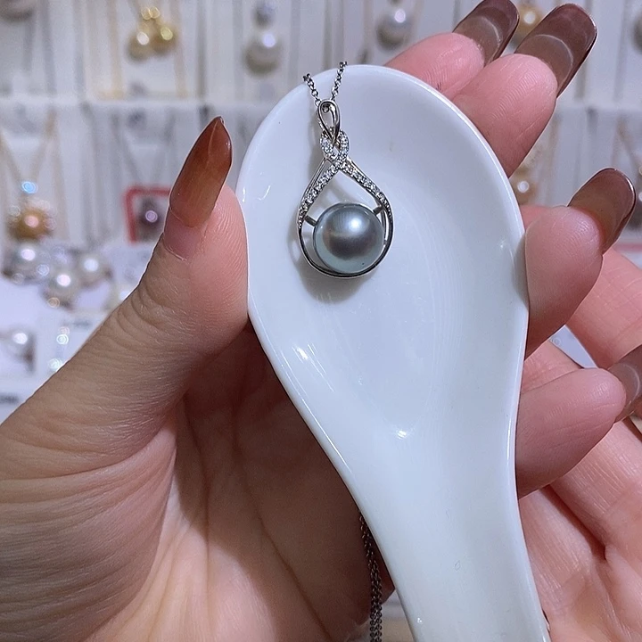 吊坠(赠链)银S925镶嵌淡水珍珠w10.6海水