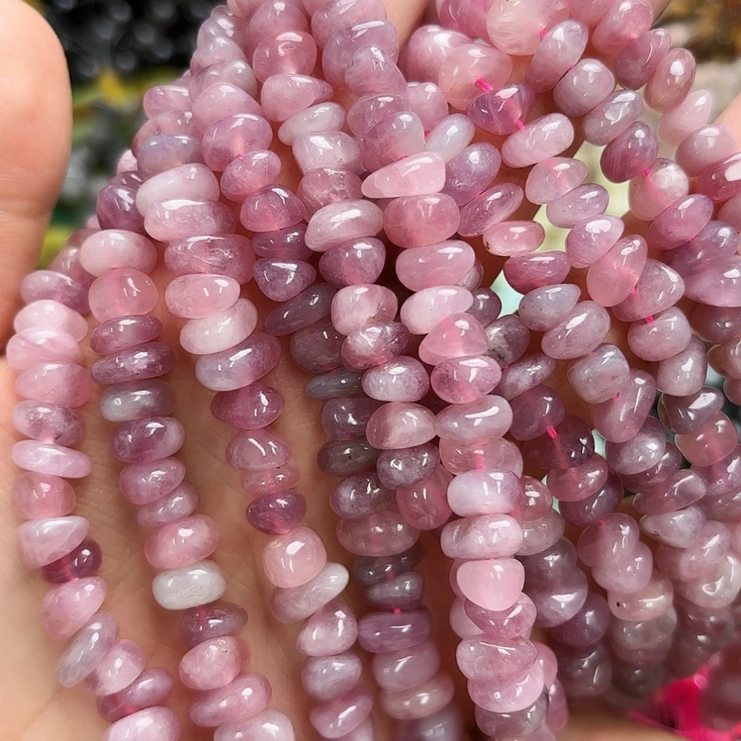 玛瑙/玉髓未镶嵌珠宝半成品卡十紫玛粉中孔一条