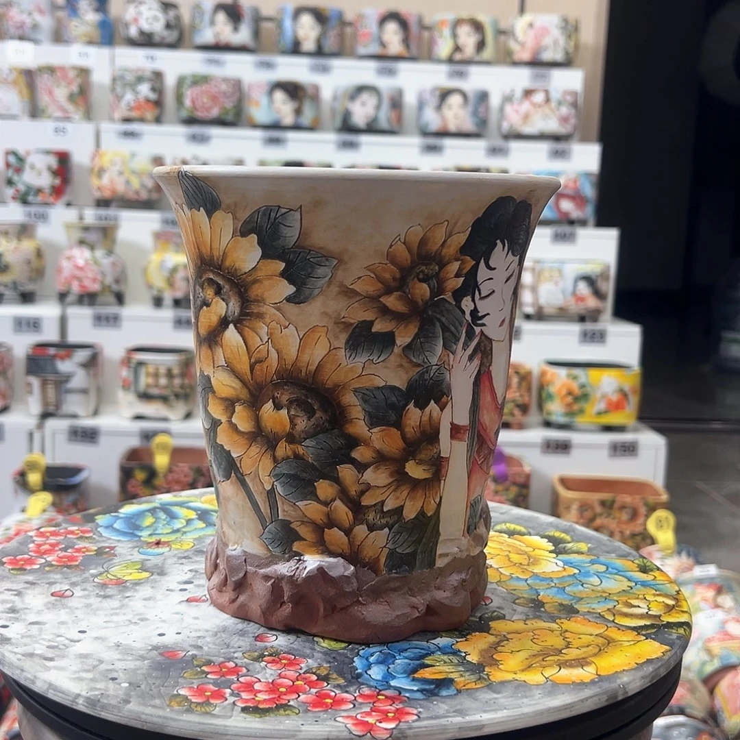 *****手绘陶瓷花盆美盆