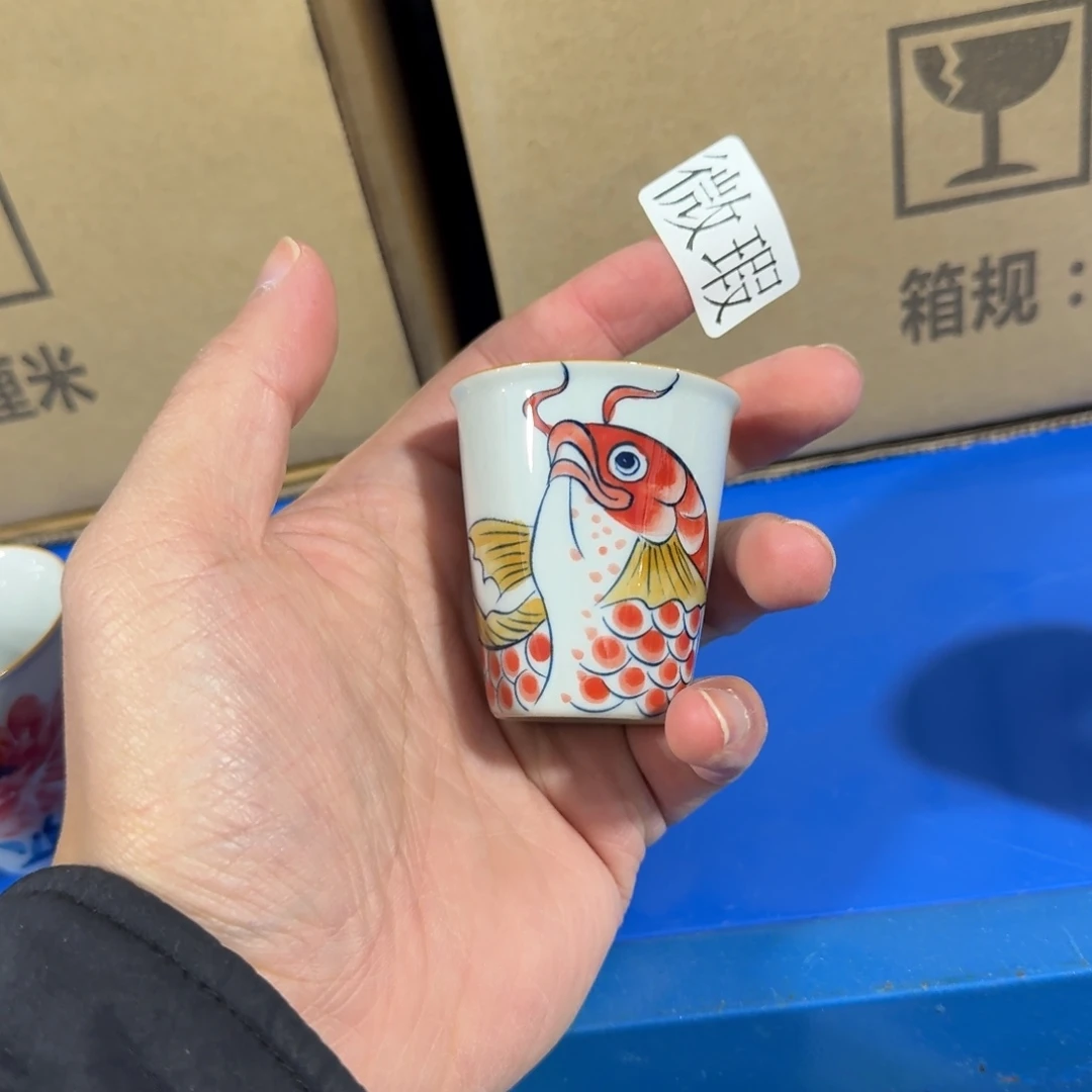 釉下手绘茶具微瑕