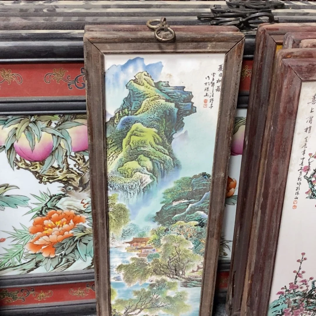 瓷片53*21*1景德镇瓷板画柴窑烧制
