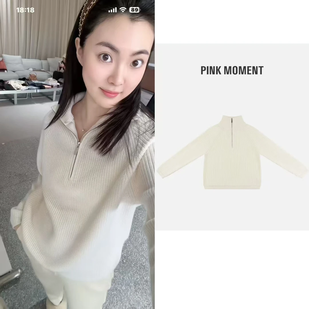 PM王囡囡  翻领常规款毛衣宽松型衫时尚厚款常规  ND1D1869