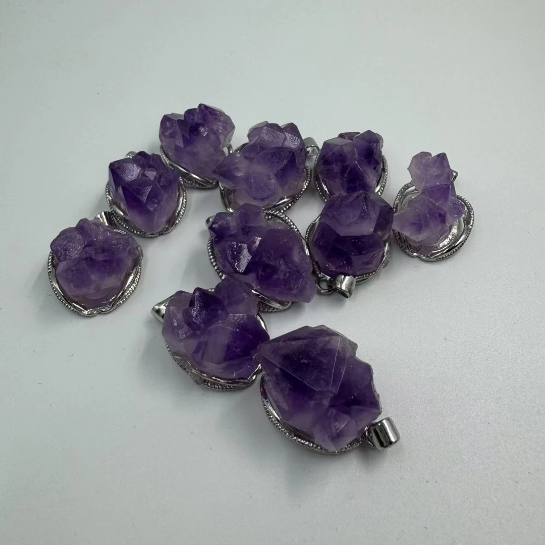 【云上水晶】Z333  种子紫水晶克鲁兹原石吊坠  多样性发其一