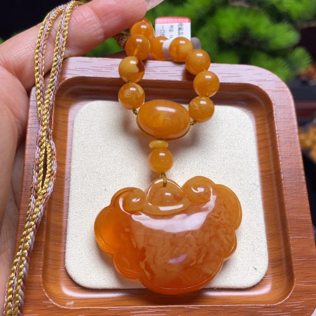 未镶嵌颈饰蜜蜡项链