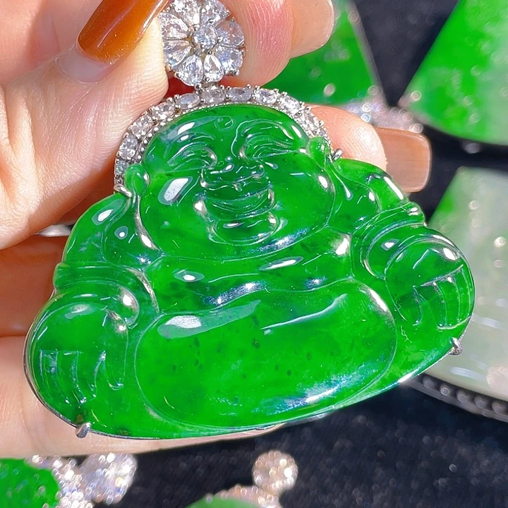 翡翠银S925镶嵌颈饰翡翠