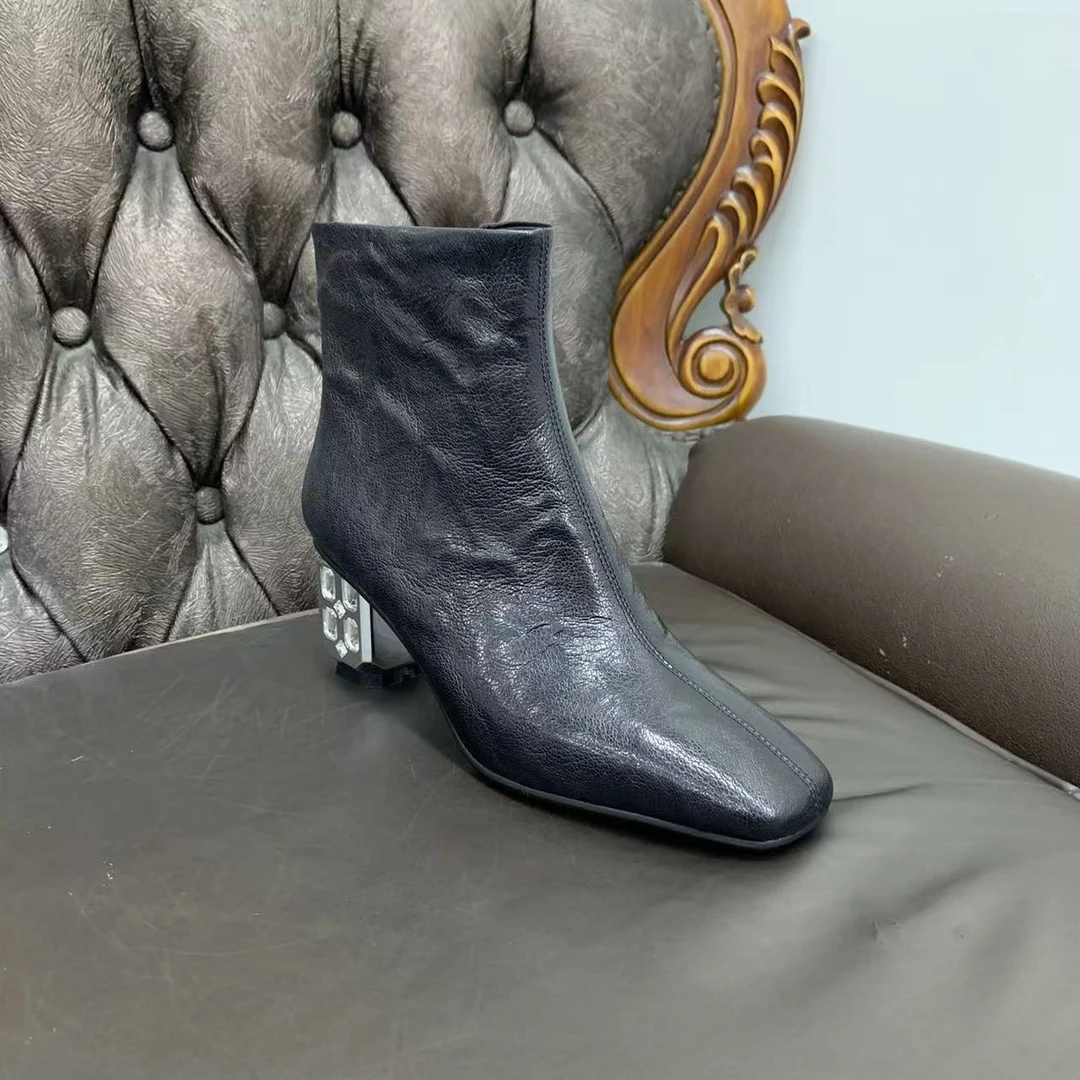 2025设计师马皮设计女鞋广州皮鞋码绒里绒垫2703