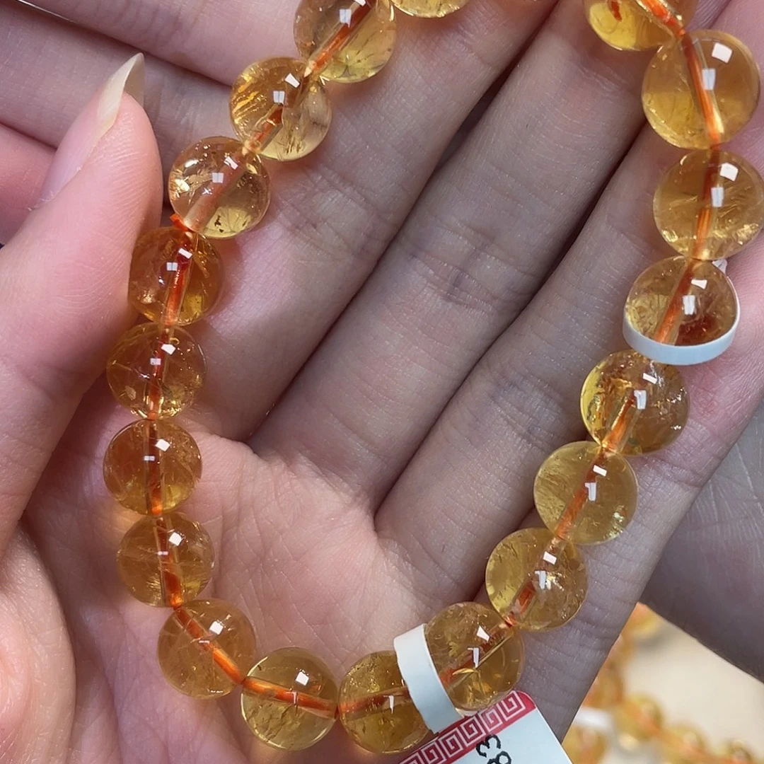 未镶嵌手串水晶黄水晶手串hs1128 210号