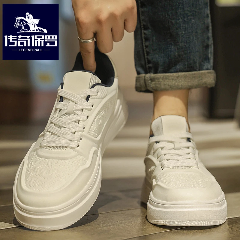 传奇保罗正版男鞋冬季防滑运动板鞋男士潮牌百搭增高休闲潮鞋秋季