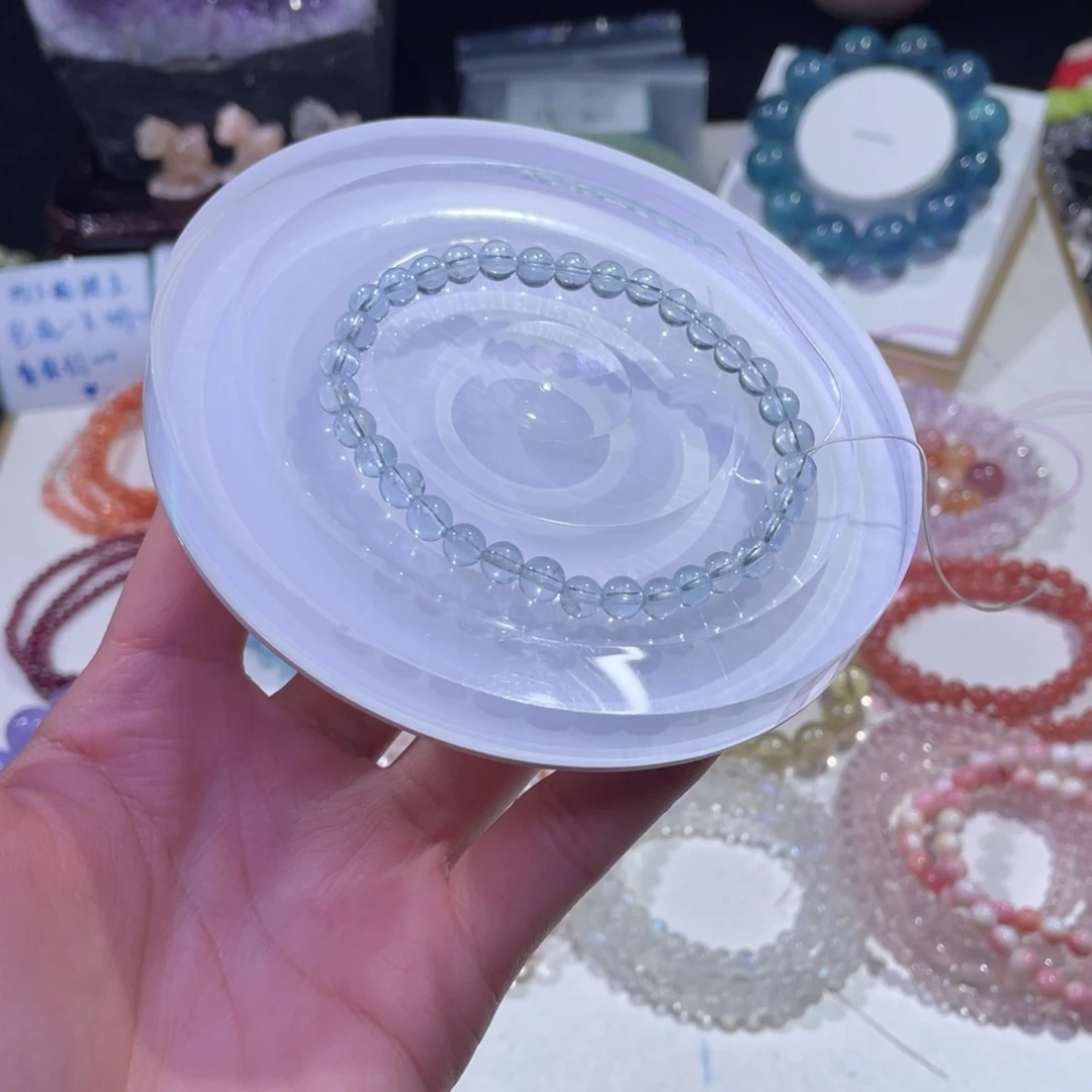 未镶嵌手链水晶冰川蓝海蓝宝5+