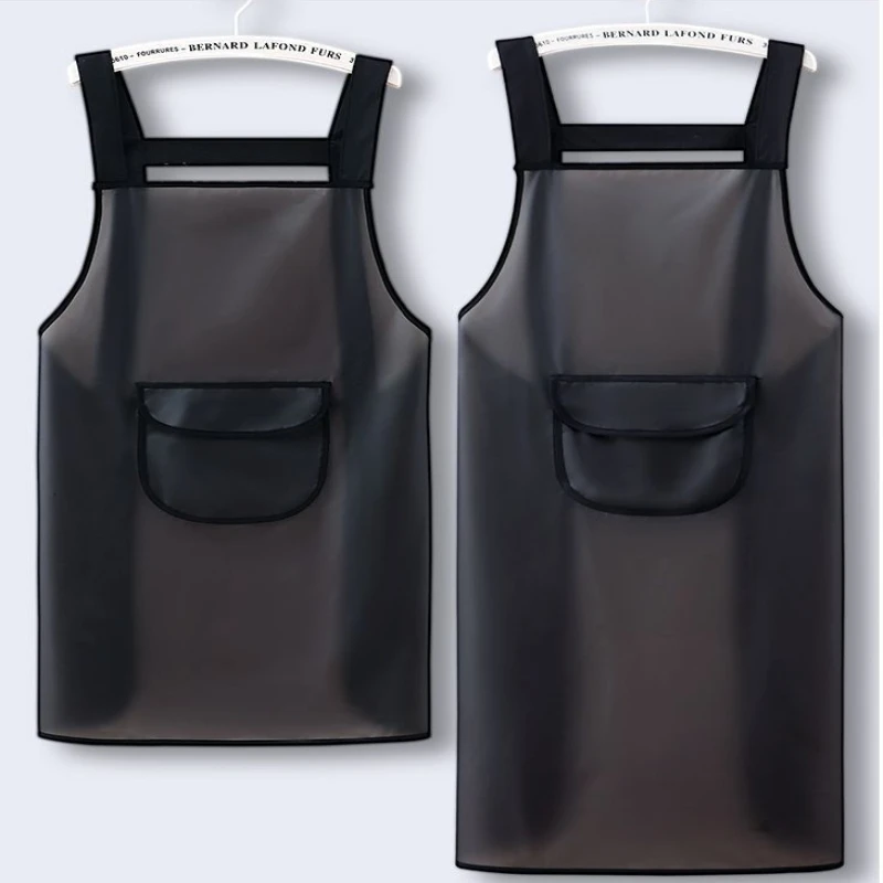 免洗TPU防水防油女围裙厨房家用水产店韩版日系可爱男围腰工作服