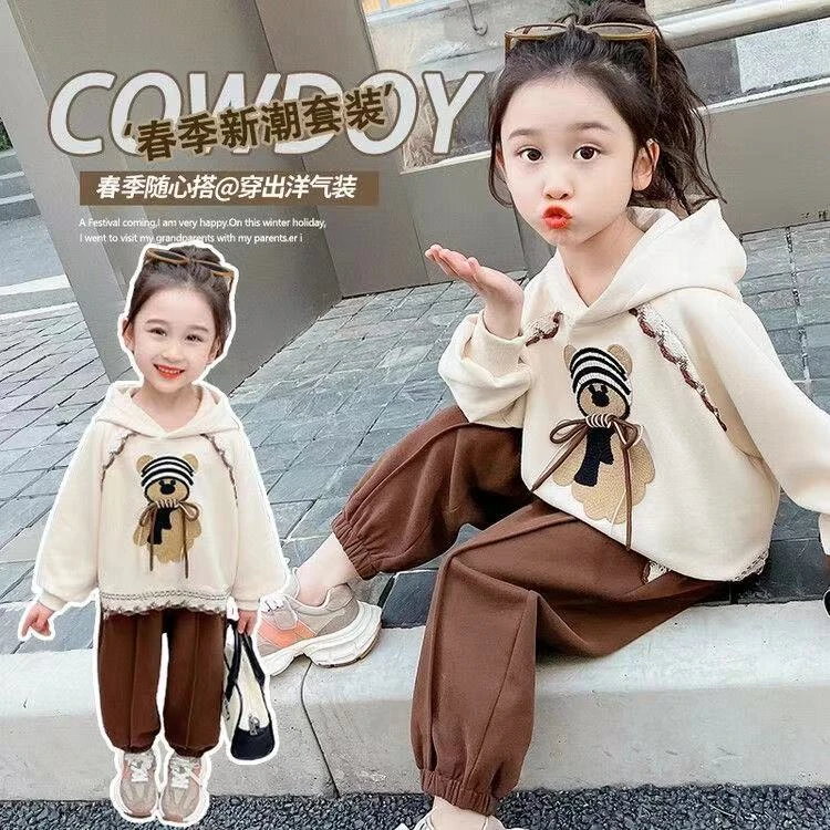 女童春秋新款运动套装2025网红小女孩春装洋气时髦长袖卫衣两件套