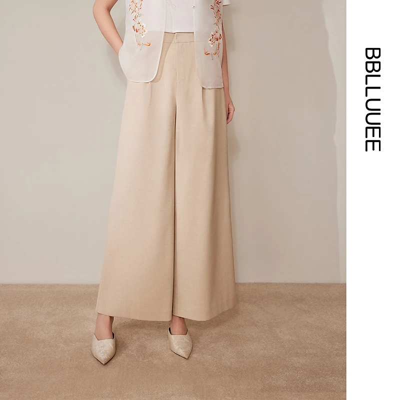 【晨粉专享价】【大地诗篇】BBLLUUEE粉蓝衣橱25夏装新款休闲百搭垂感