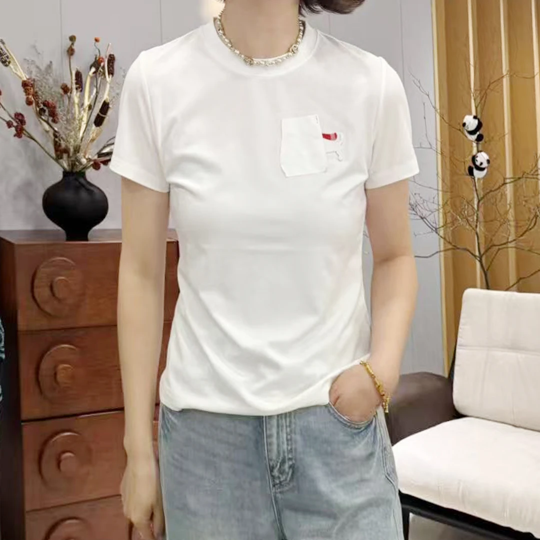 YOYO CROWN 圆领简约通勤白色T恤