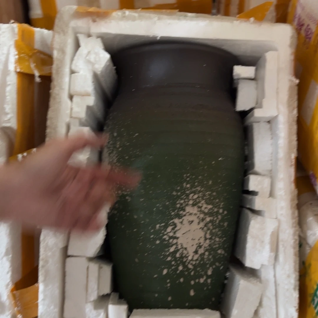 紫砂花瓶口20高38宜兴紫砂