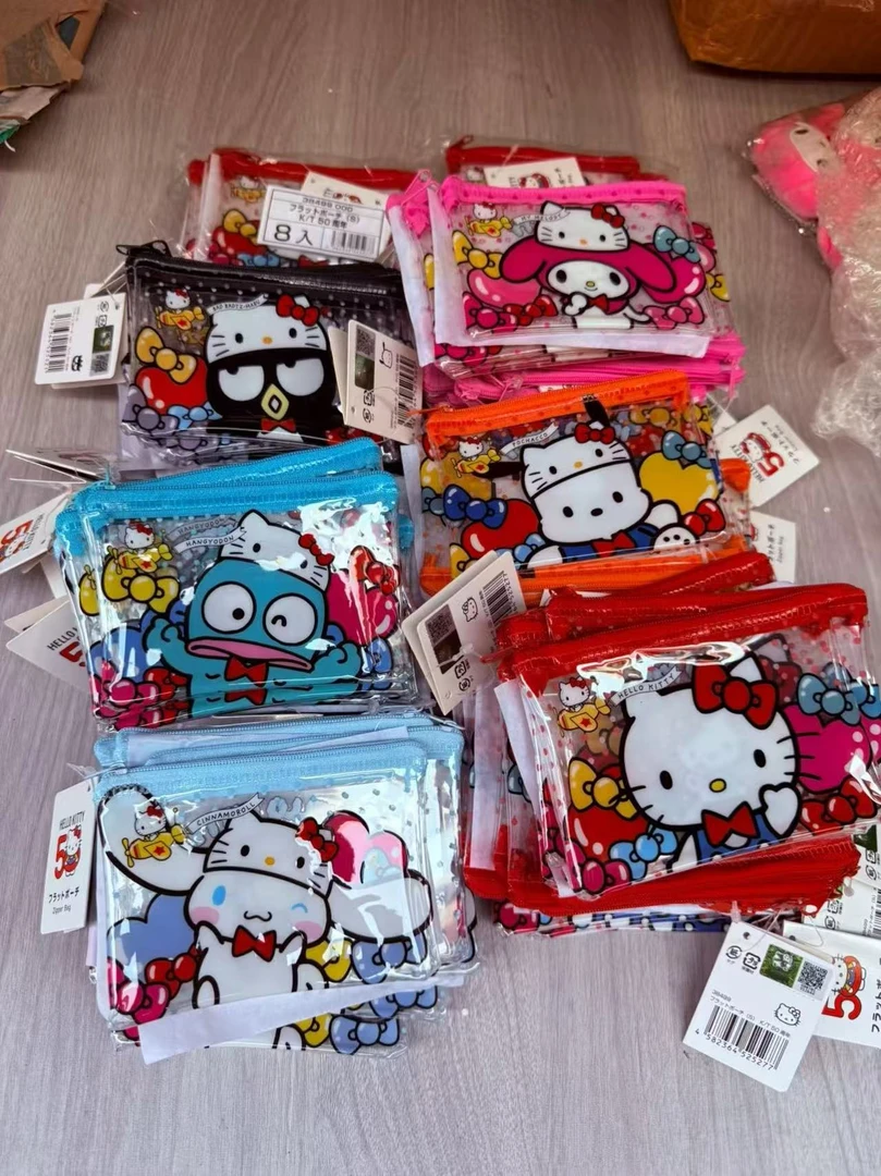 三丽鸥可爱透明网格拉链袋卡通印花零钱小物收纳包随身收纳袋便携