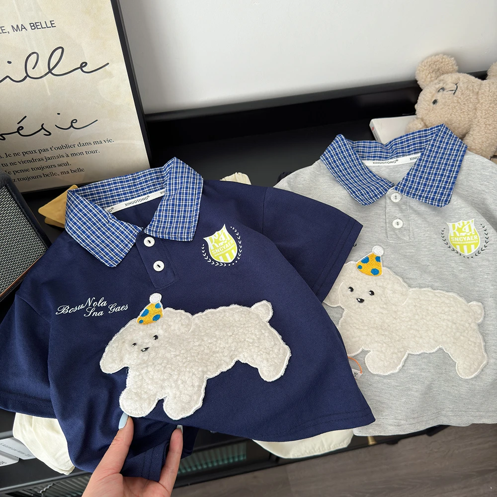 （珠地棉）2025新款儿童时尚印花百搭休闲短袖卡通T恤