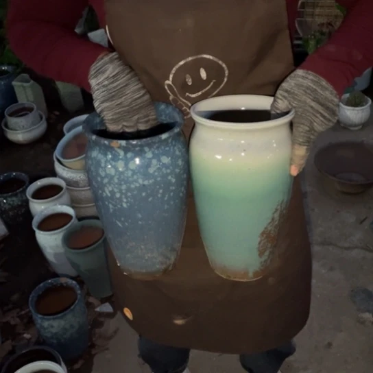 紫砂花盆口14高27瑕疵瑕疵