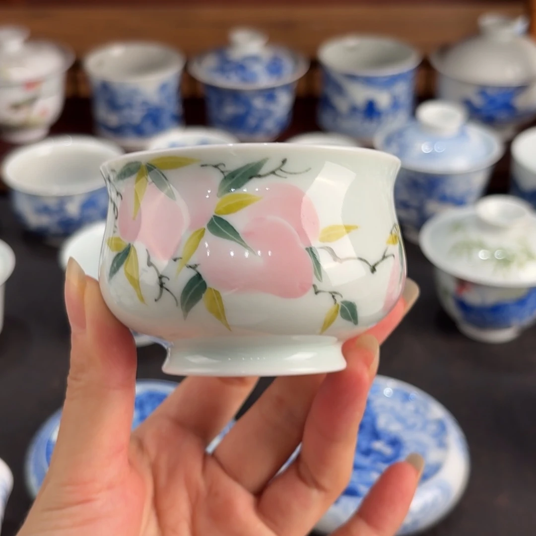 福利手工手绘水蜜桃炉式杯100ml