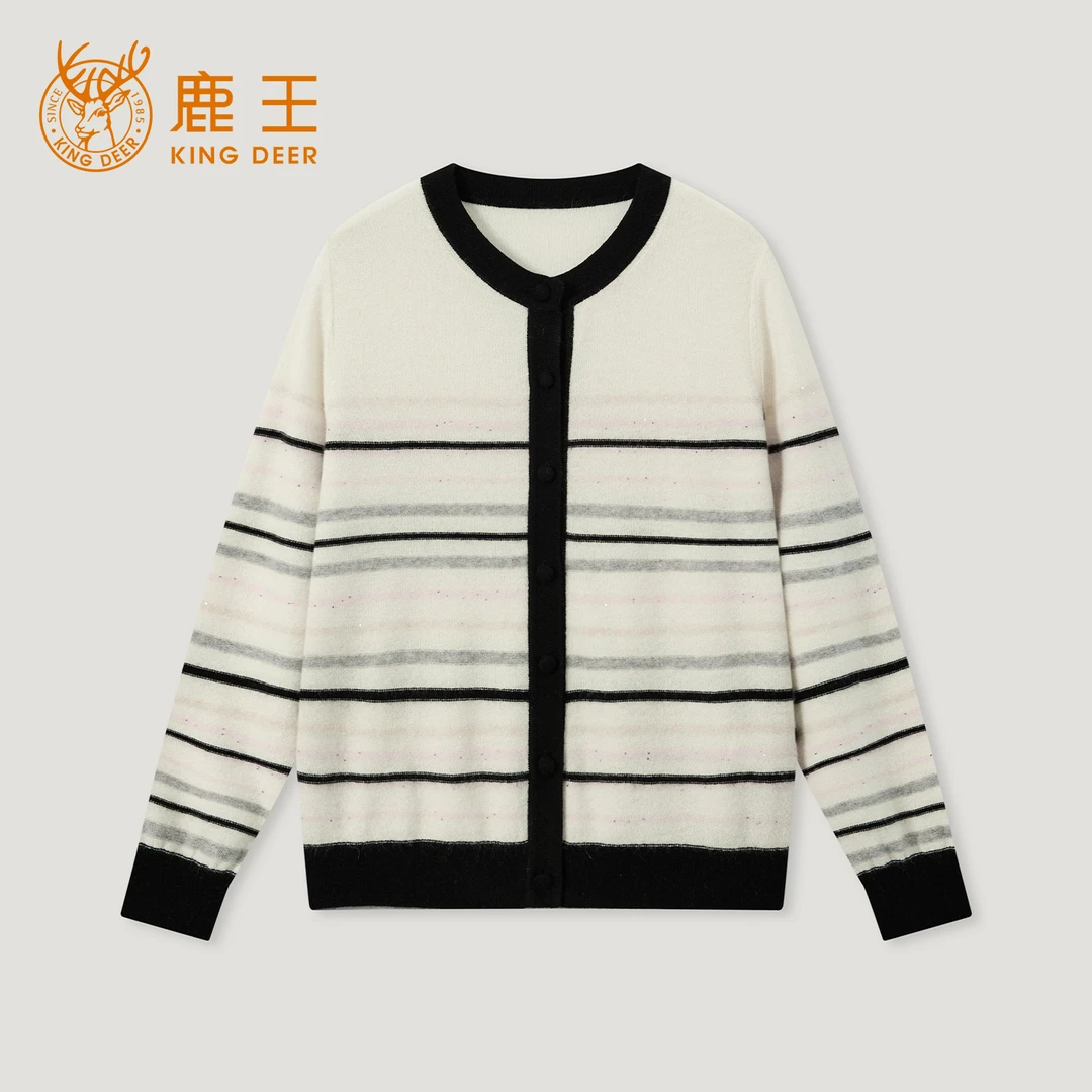【达】King Deer/鹿王秋冬新款女式长袖羊绒衫L805644