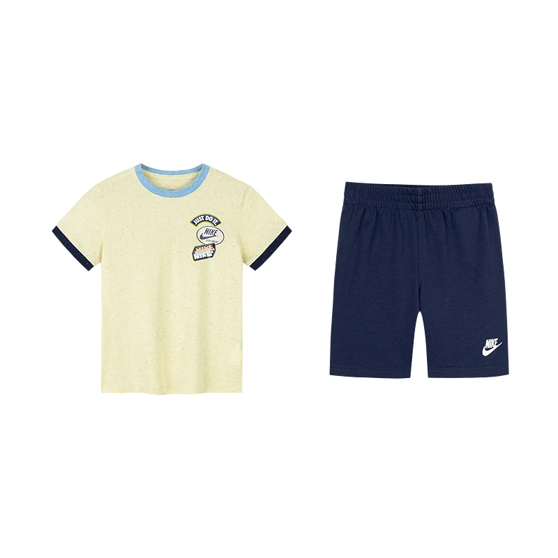 Nike耐克儿童男童夏季运动舒适短裤短袖小童套装NKB-KS-L699