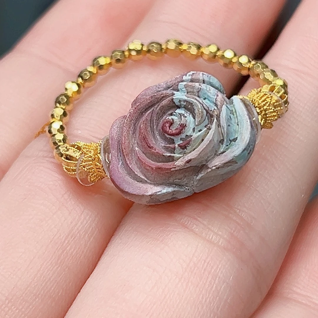 绿松石珠宝奇石18K金镶嵌