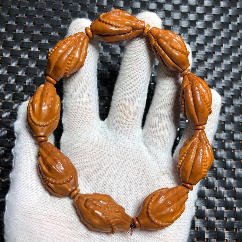麦橄榄核0443橄榄核雕刻佛手手串肚子卡17mm左右对孔30mm左右x