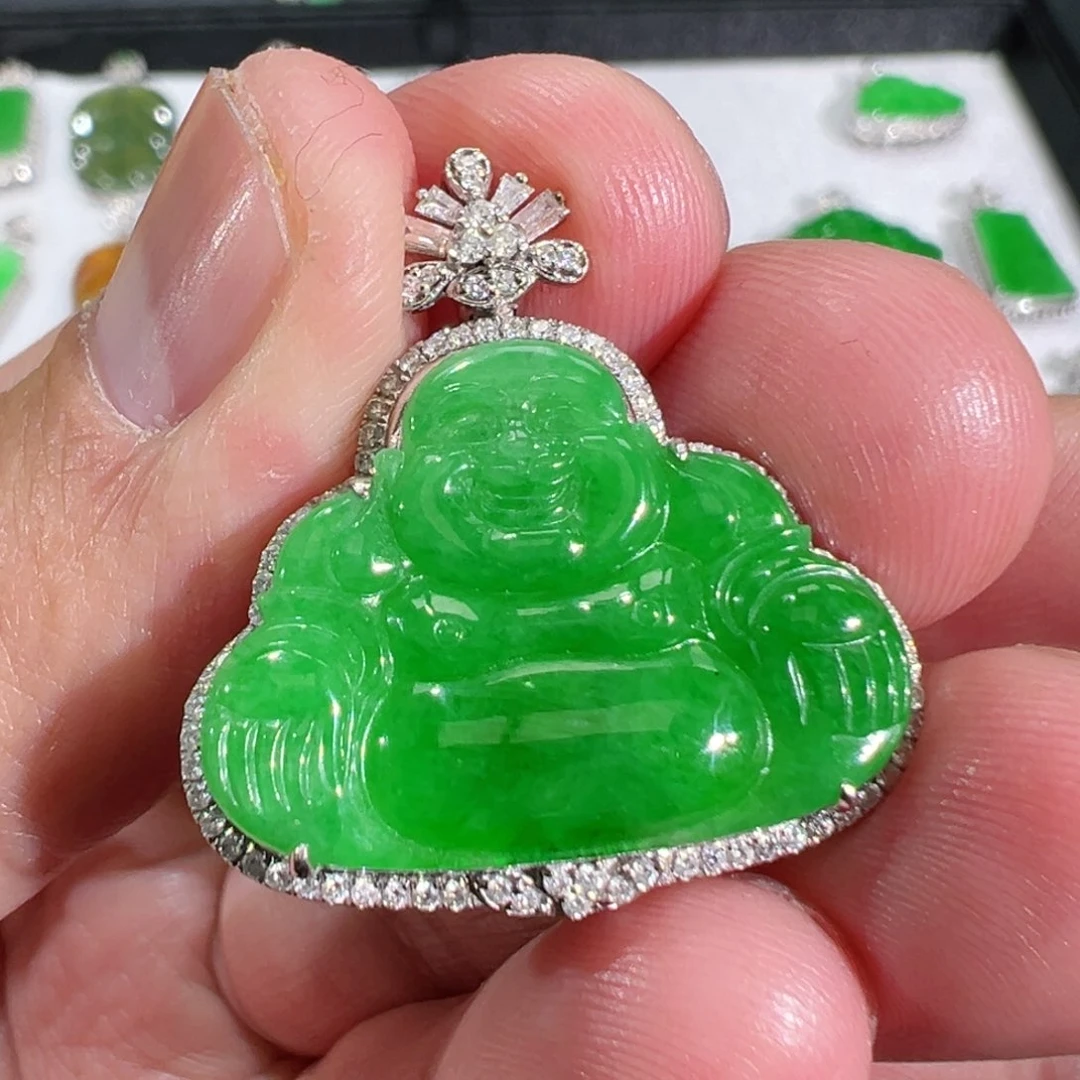 【闪购商品】翡翠吊坠(不含链)18K金镶嵌