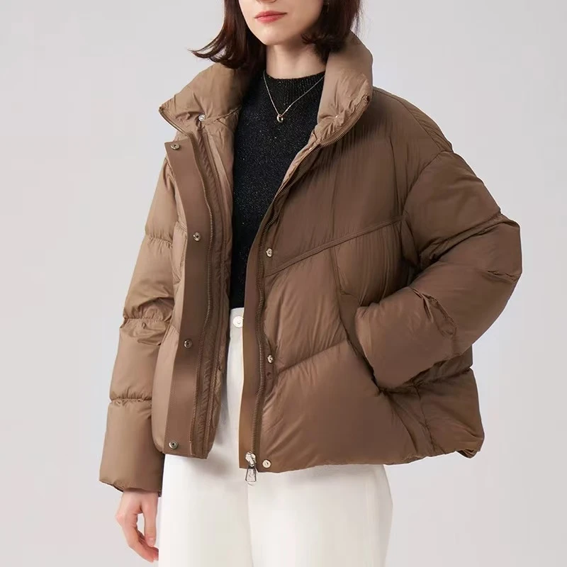 Q4591【特价-占单者限购】轻熟简约立领羽绒服通勤干练精致982401