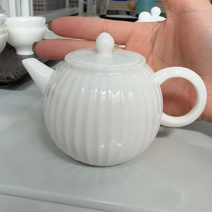 孤品高端系列羊脂玉线条壶泡茶壶180